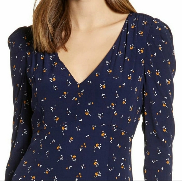 Madison &Berkeley V-Neck L/S Dress Sz XS Blue - Picture 1 of 8